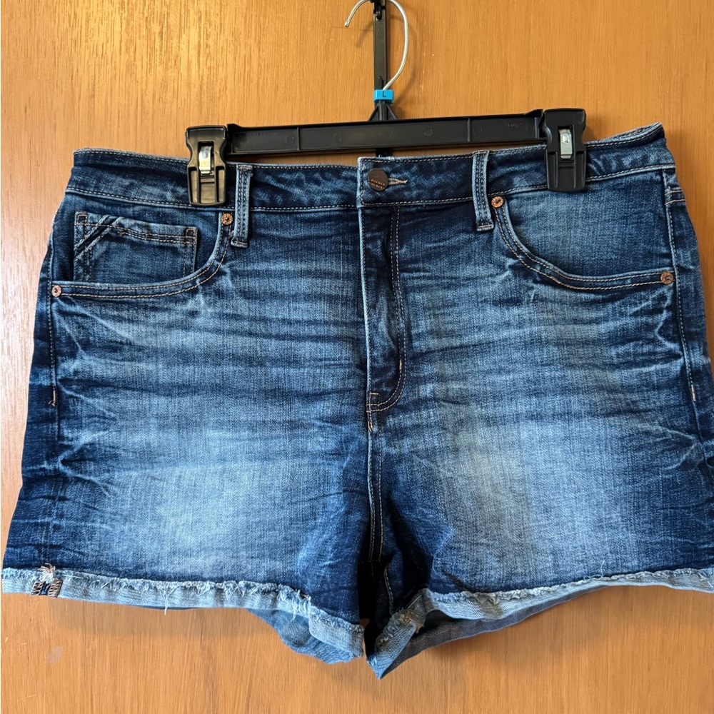 Buckle Black Distressed Denim Shorts SZ 34